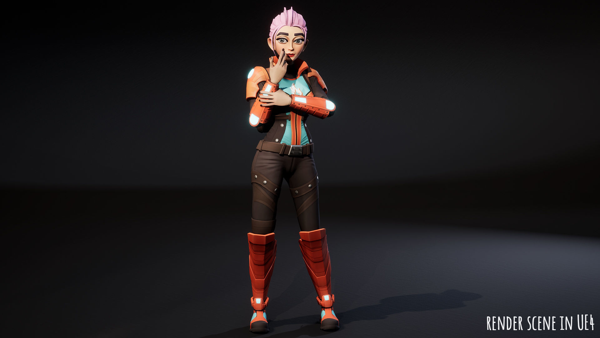 Sci Fi girl 1 Low-poly 3D model_5