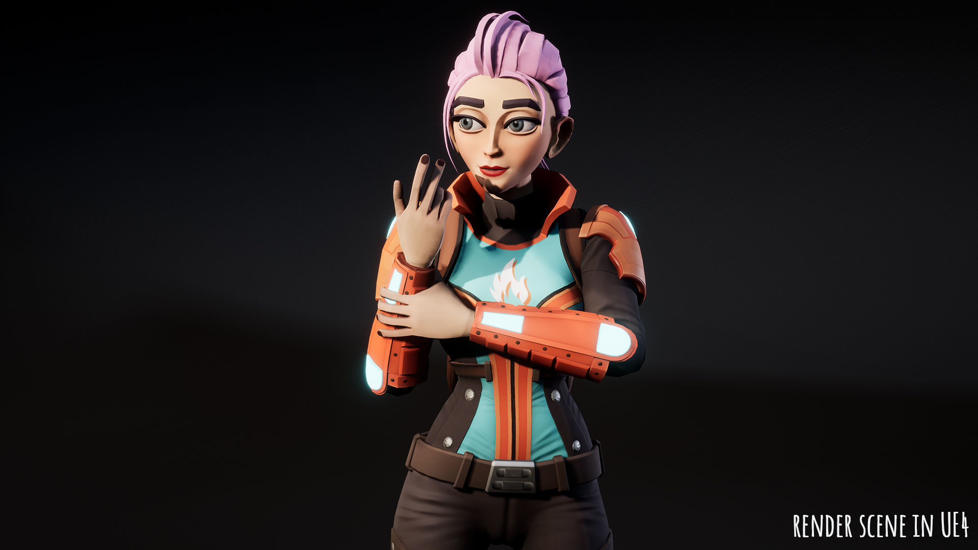 Sci Fi girl 1 Low-poly 3D model_10