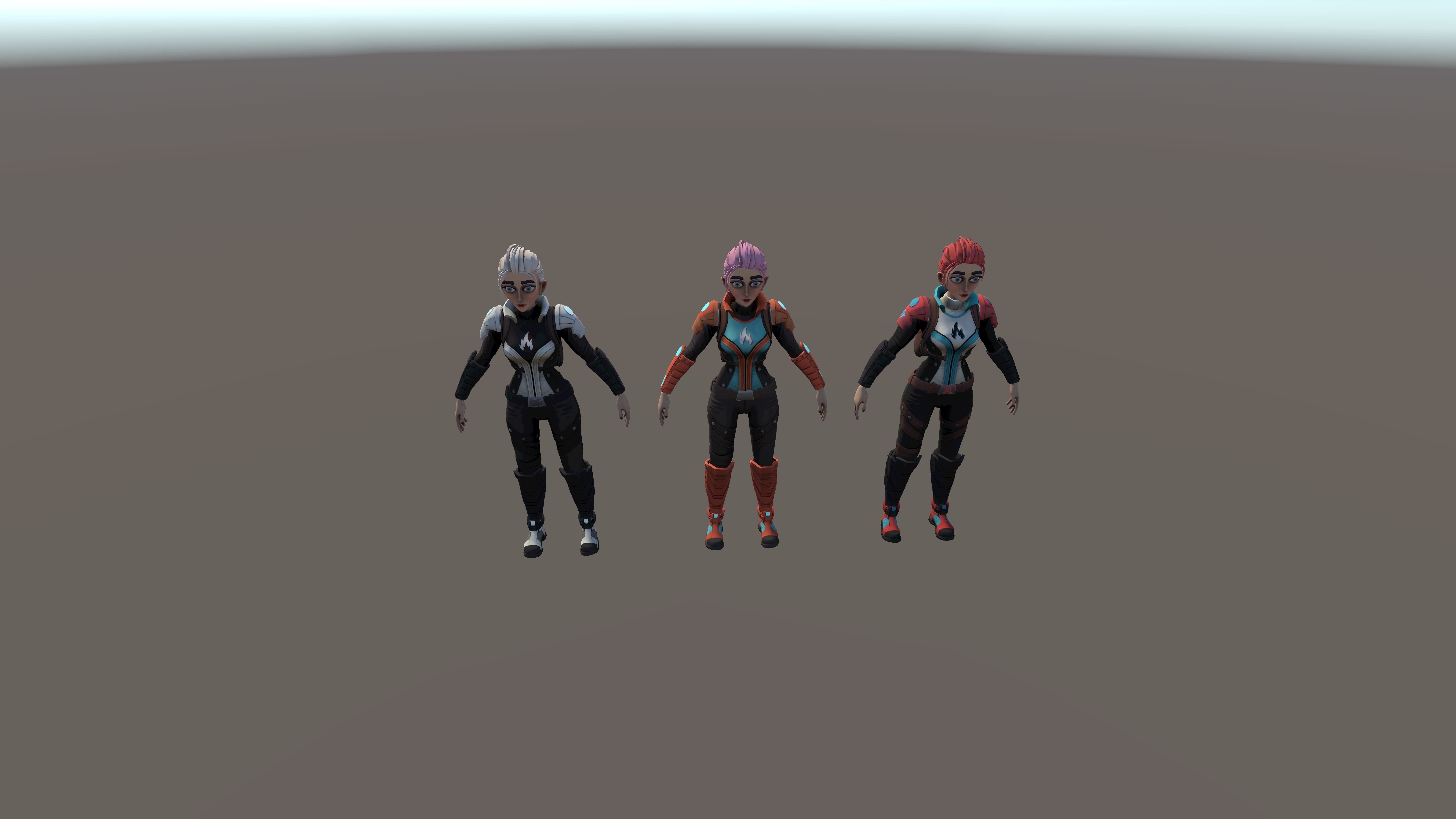 Sci Fi girl 1 Low-poly 3D model_21