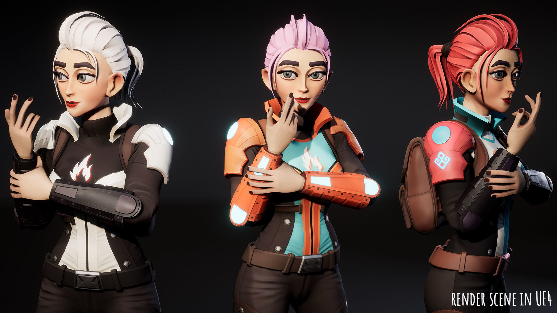 Sci Fi girl 1 Low-poly 3D model_11