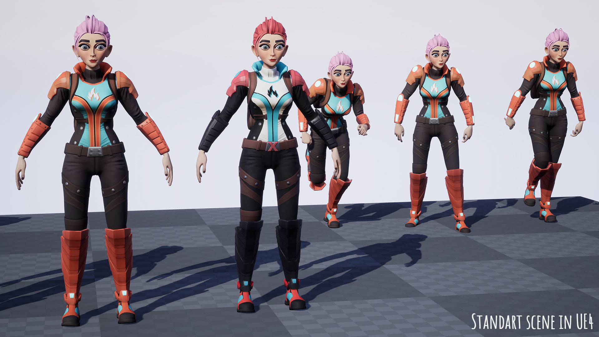 Sci Fi girl 1 Low-poly 3D model_18