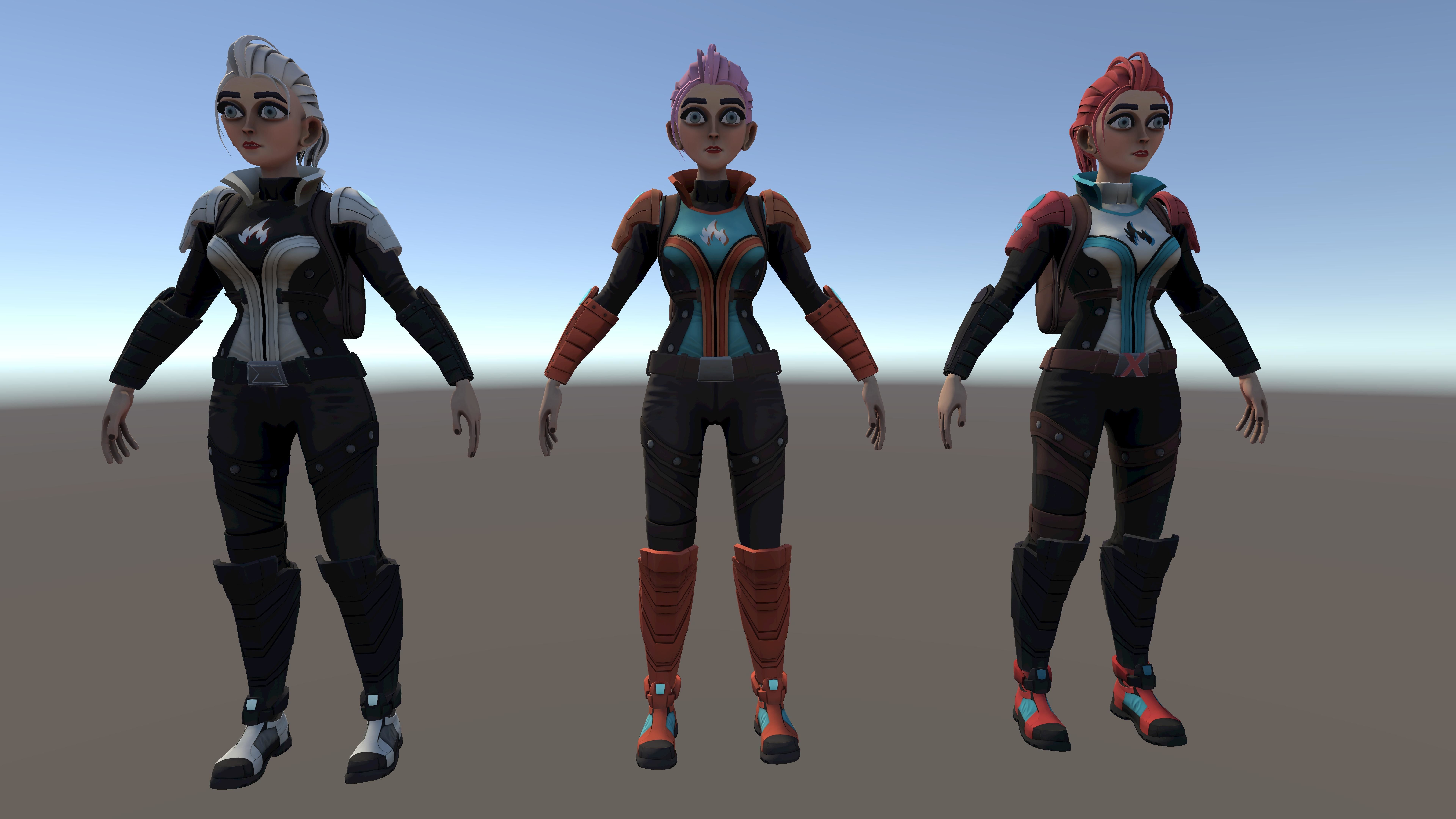 Sci Fi girl 1 Low-poly 3D model_22