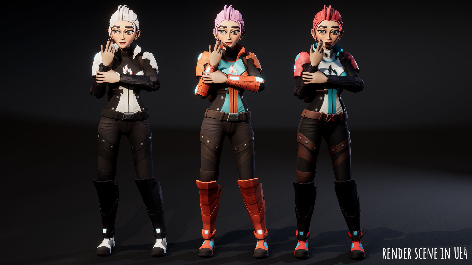 Sci Fi girl 1 Low-poly 3D model_13