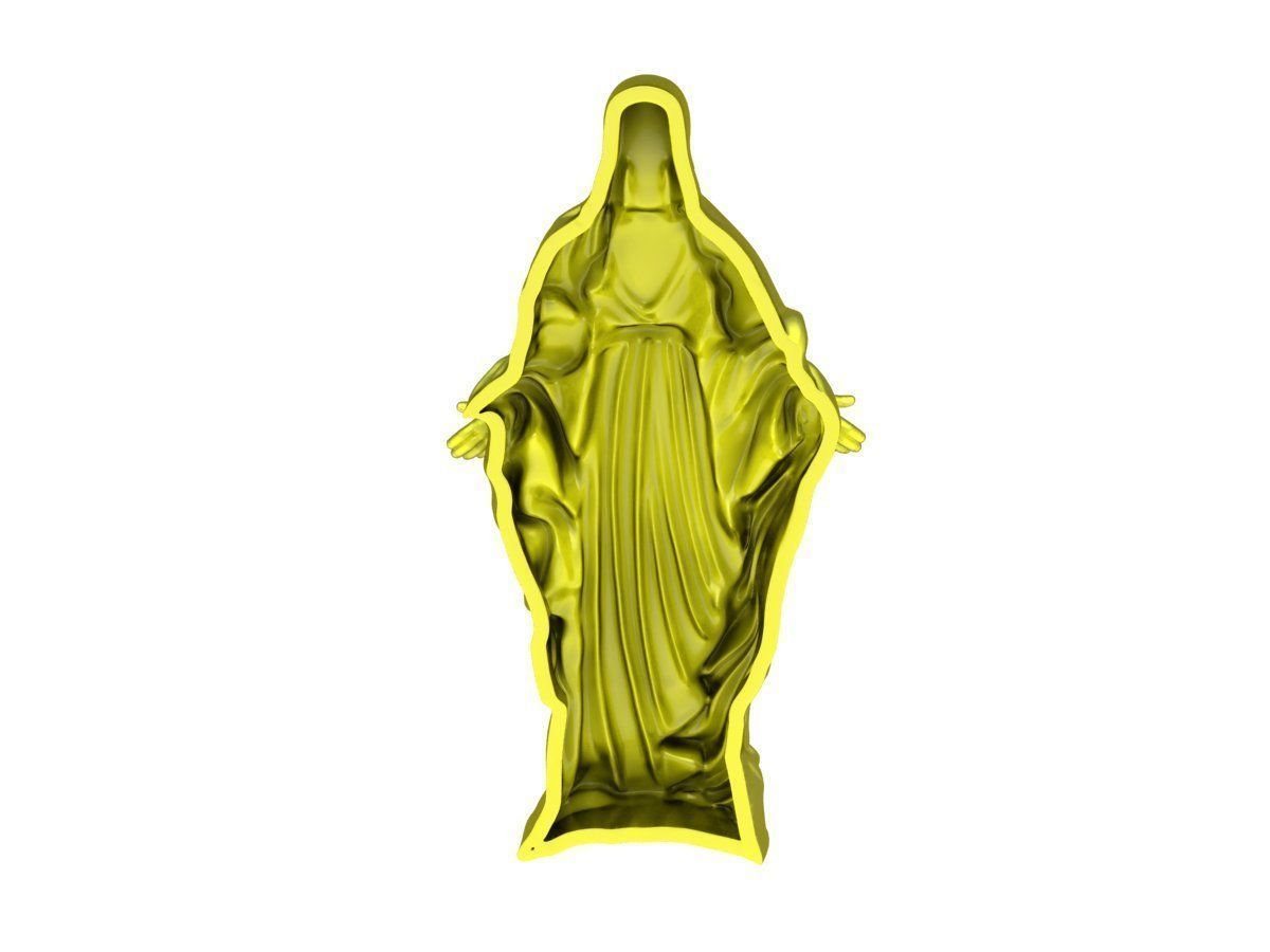 Virgin Mary Pendant Luxury Religious Jewelry 7621A 3D print model_4