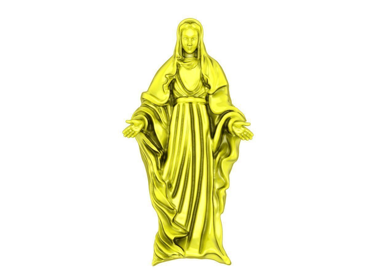 Virgin Mary Pendant Luxury Religious Jewelry 7621A 3D print model_1