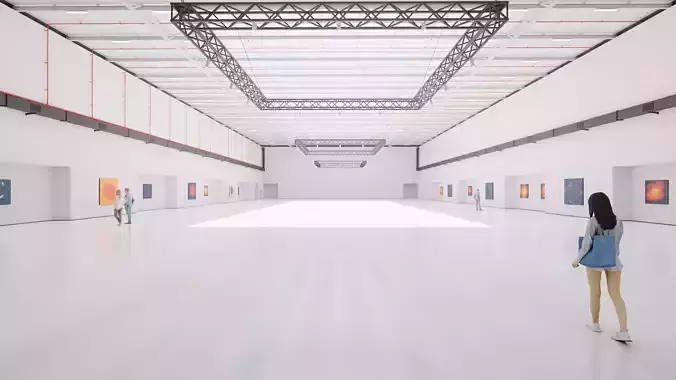 Art Museum Gallery Interior 45 Low-poly 3D model
