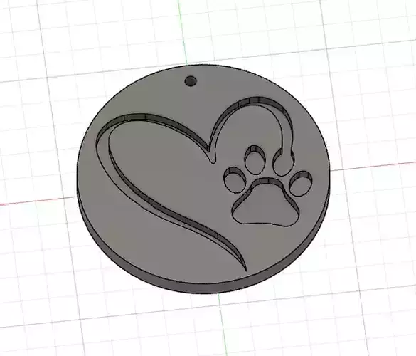 Dog pendant 3D print model