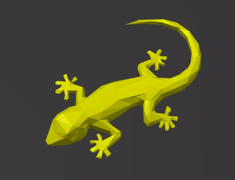 Geco Low Poly 3D print model_0