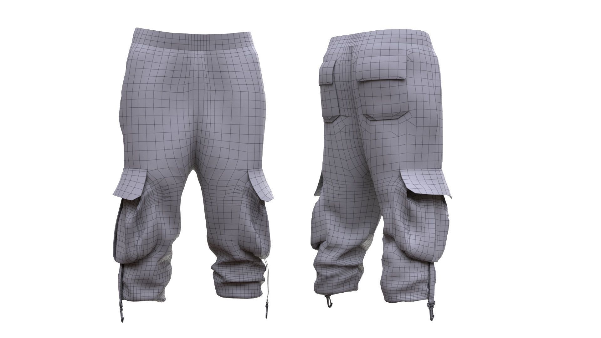 Pants Low-poly 3D model_10