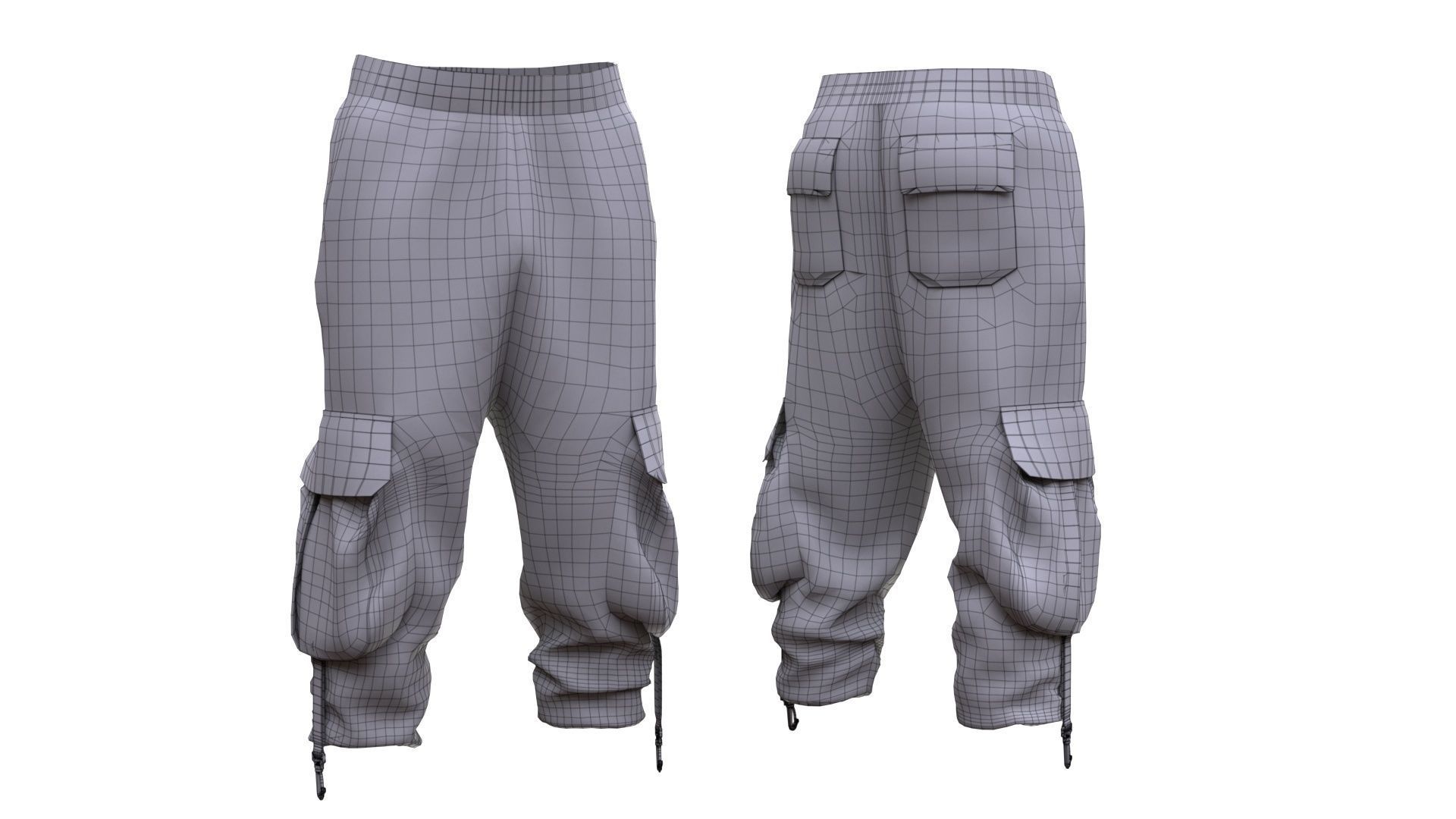 Pants Low-poly 3D model_9