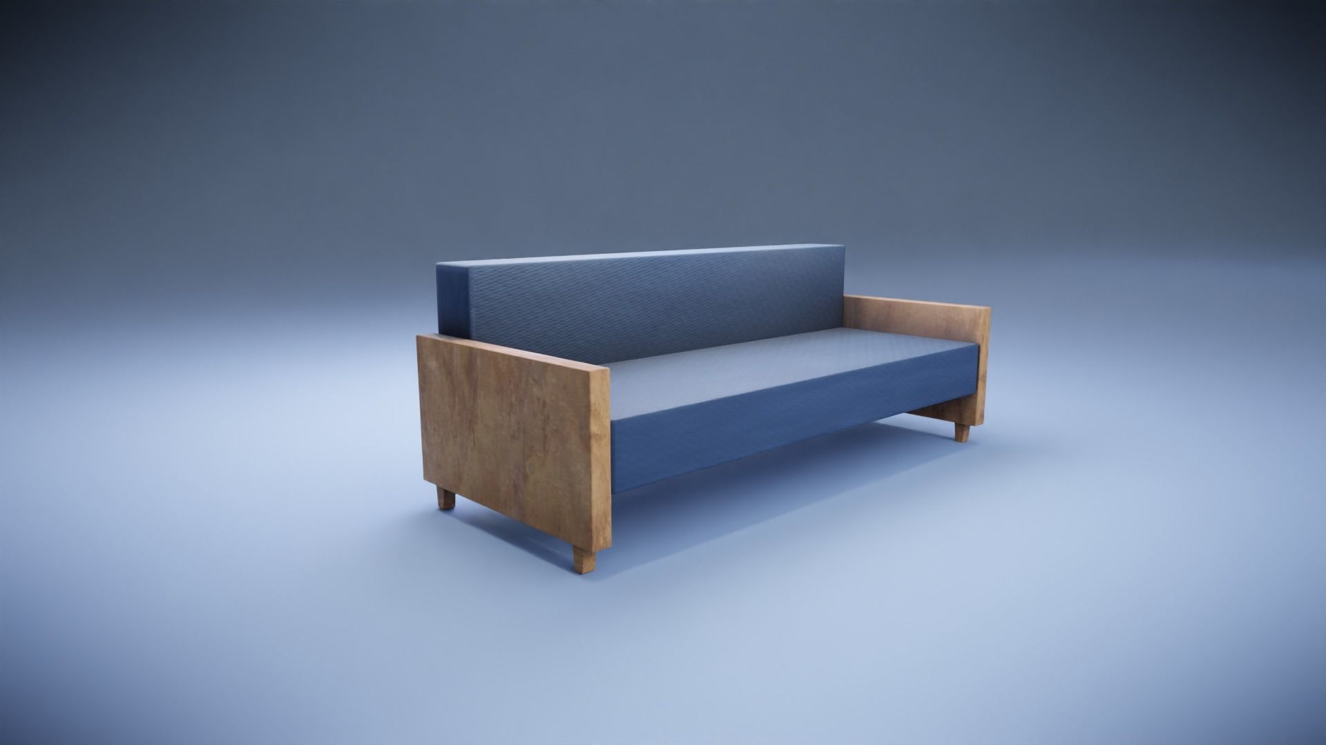 Sofa Old Low-poly 3D model_4