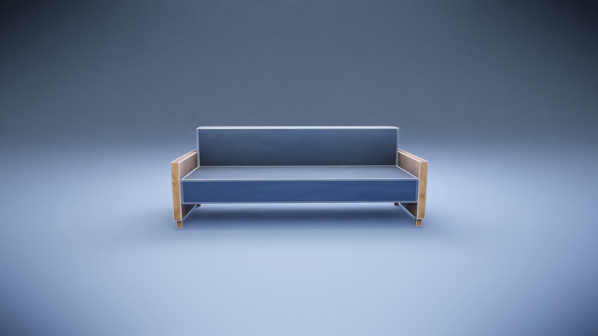 Sofa Old Low-poly 3D model_1