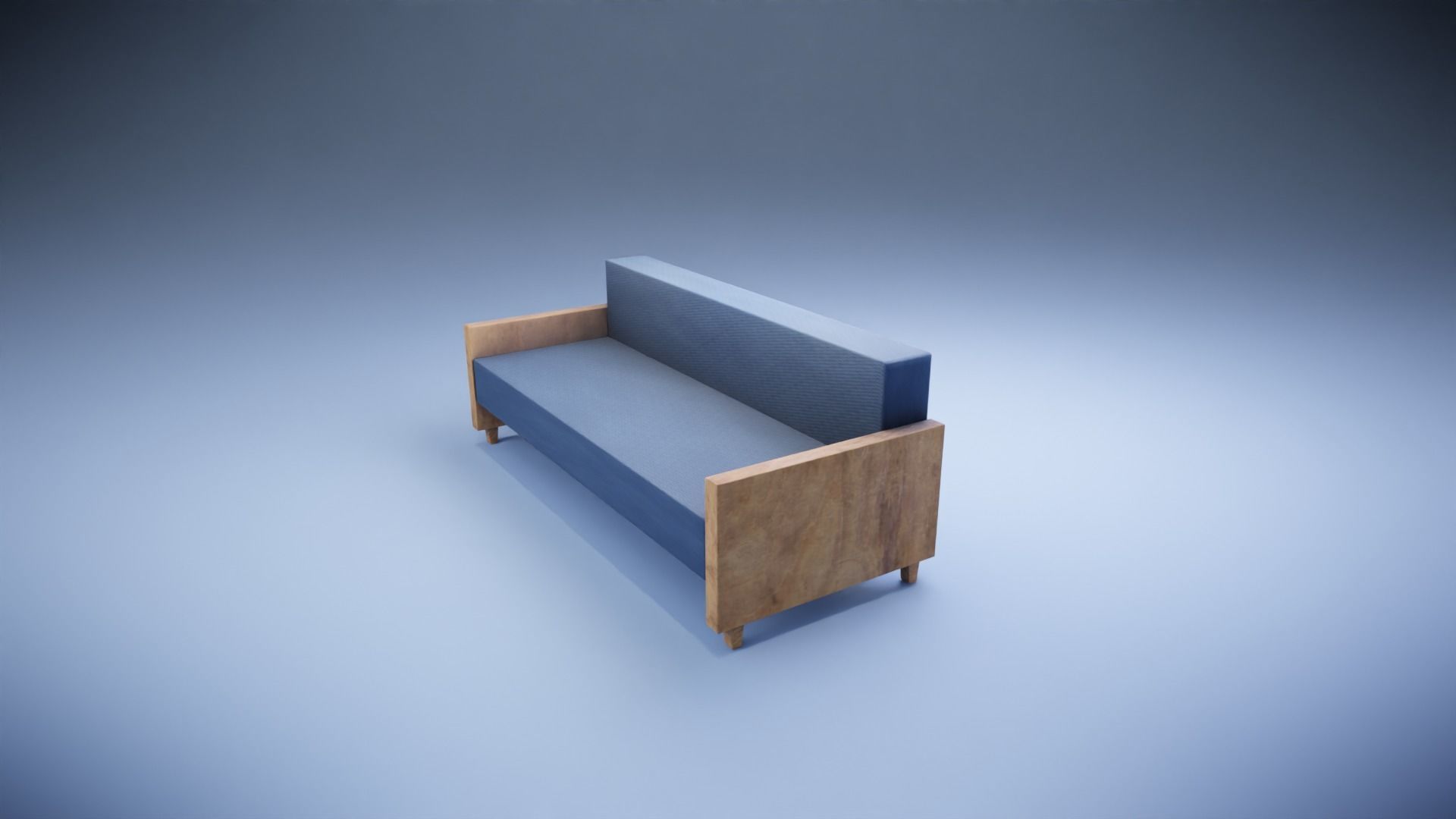 Sofa Old Low-poly 3D model_5