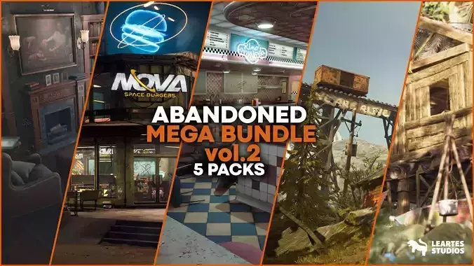 Abandoned Environments Mega Bundle Vol 2 Low-poly 3D model