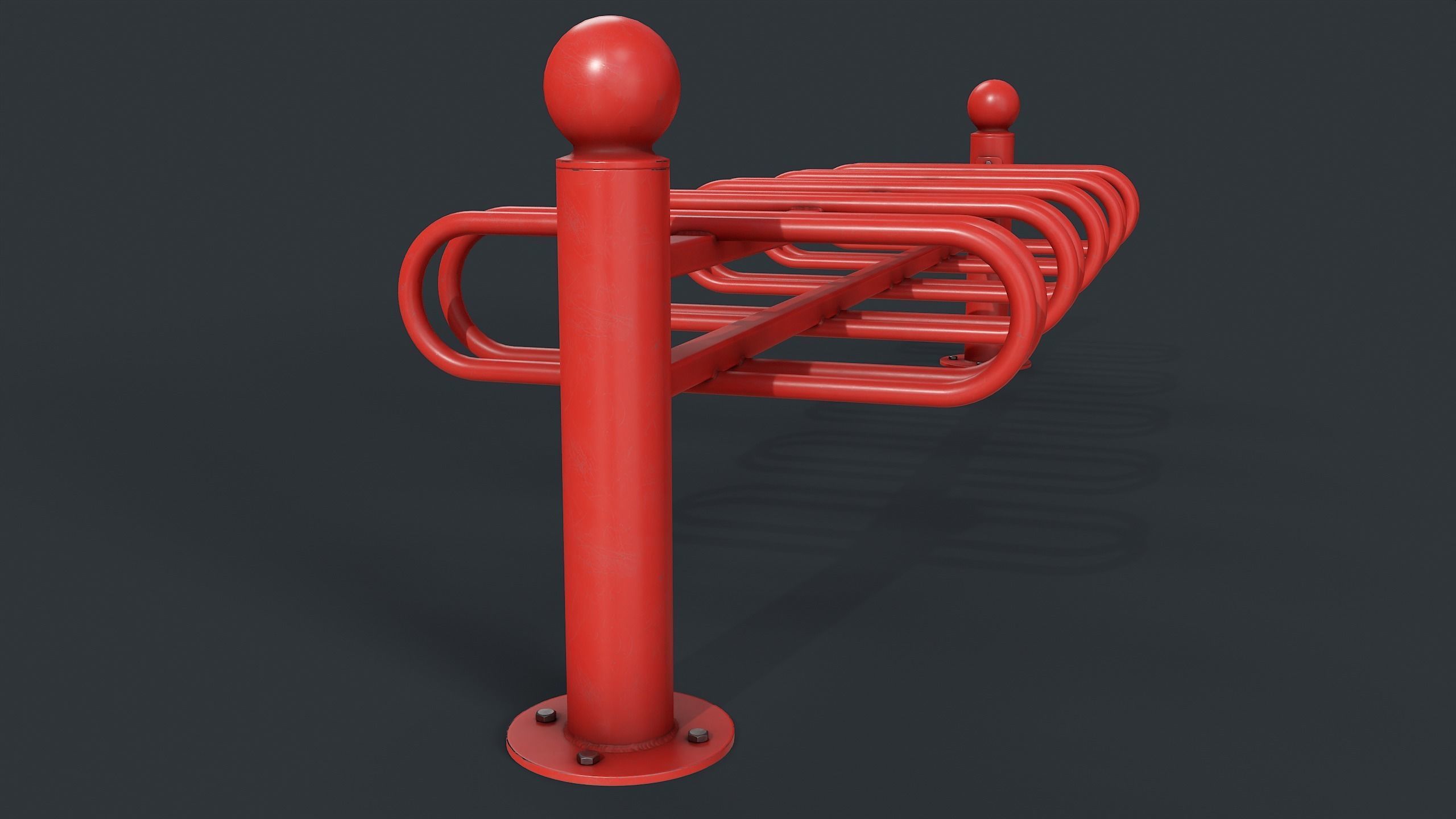 Bike Rack 10 PBR Game Ready Low-poly 3D model_14