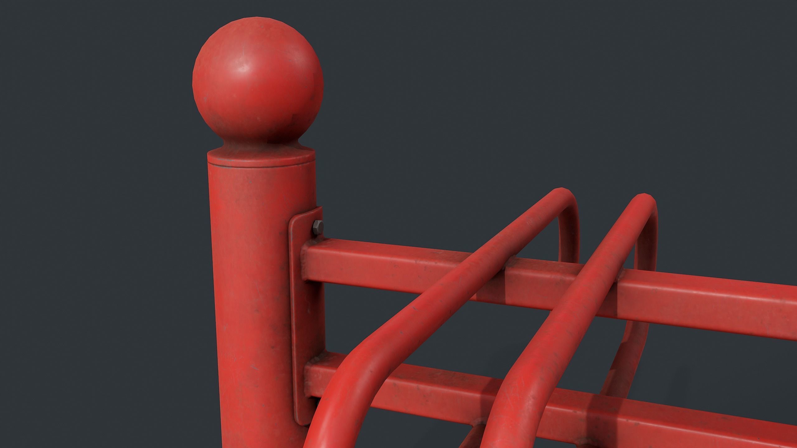 Bike Rack 10 PBR Game Ready Low-poly 3D model_10