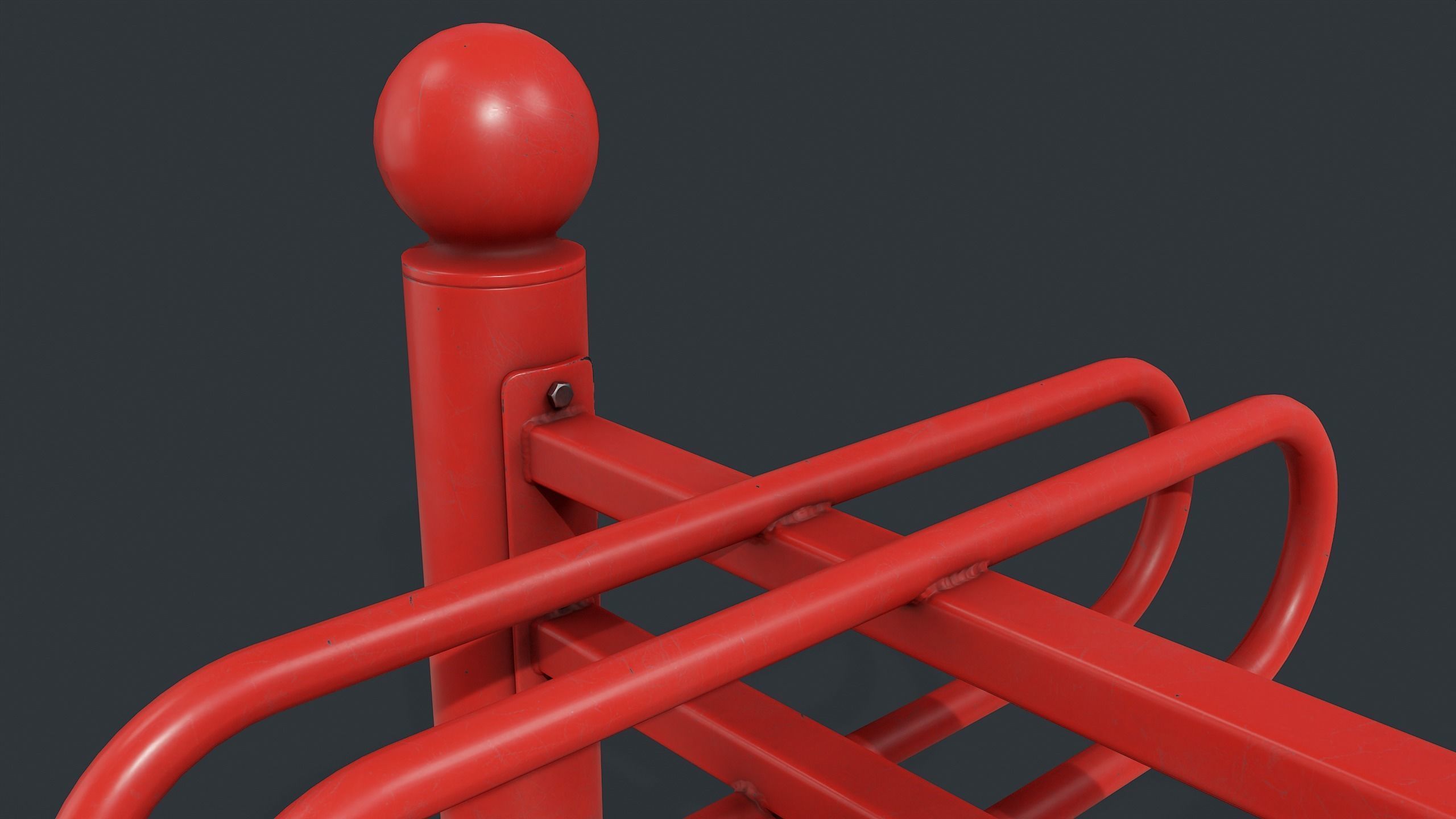 Bike Rack 10 PBR Game Ready Low-poly 3D model_12