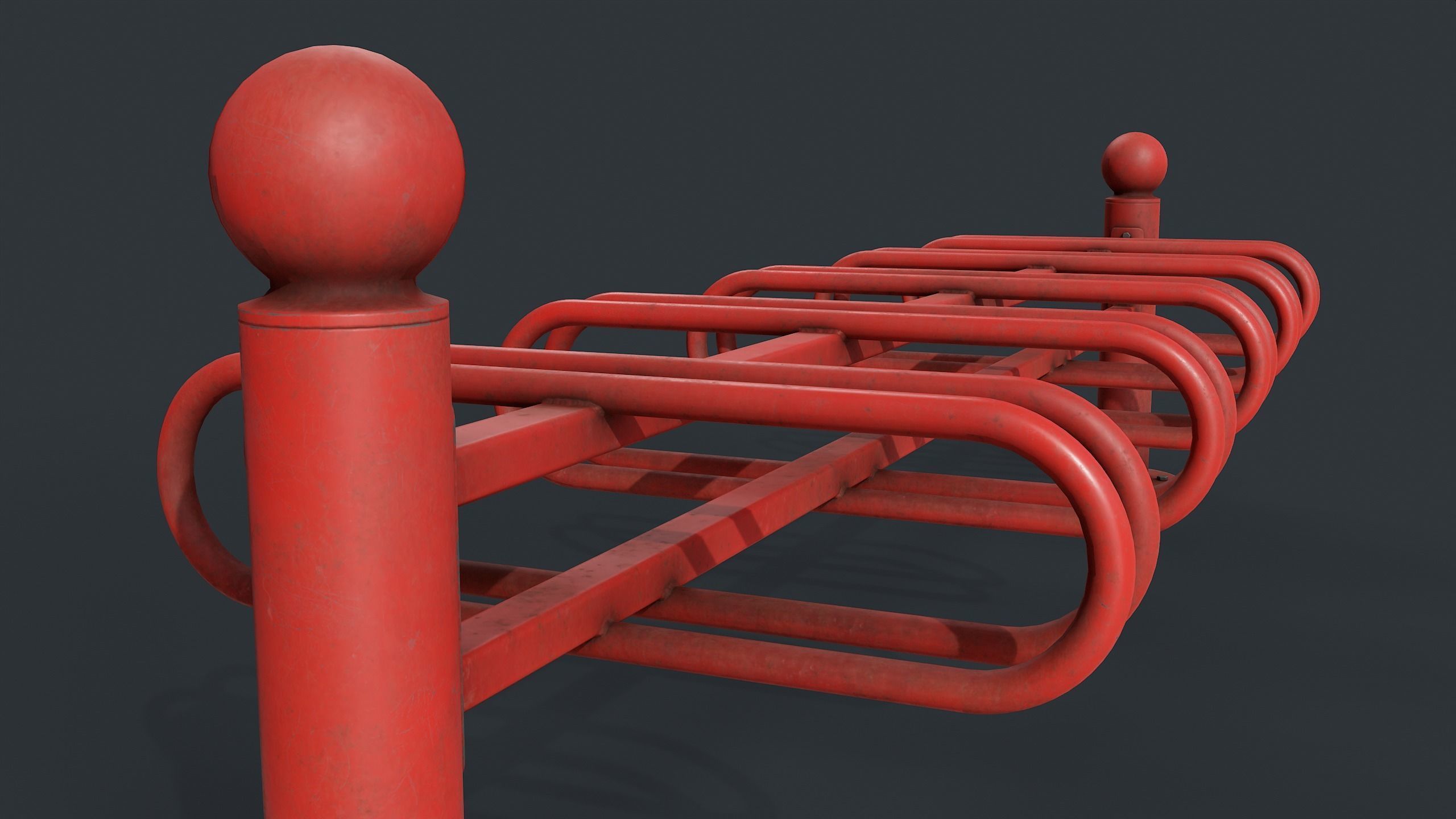 Bike Rack 10 PBR Game Ready Low-poly 3D model_7