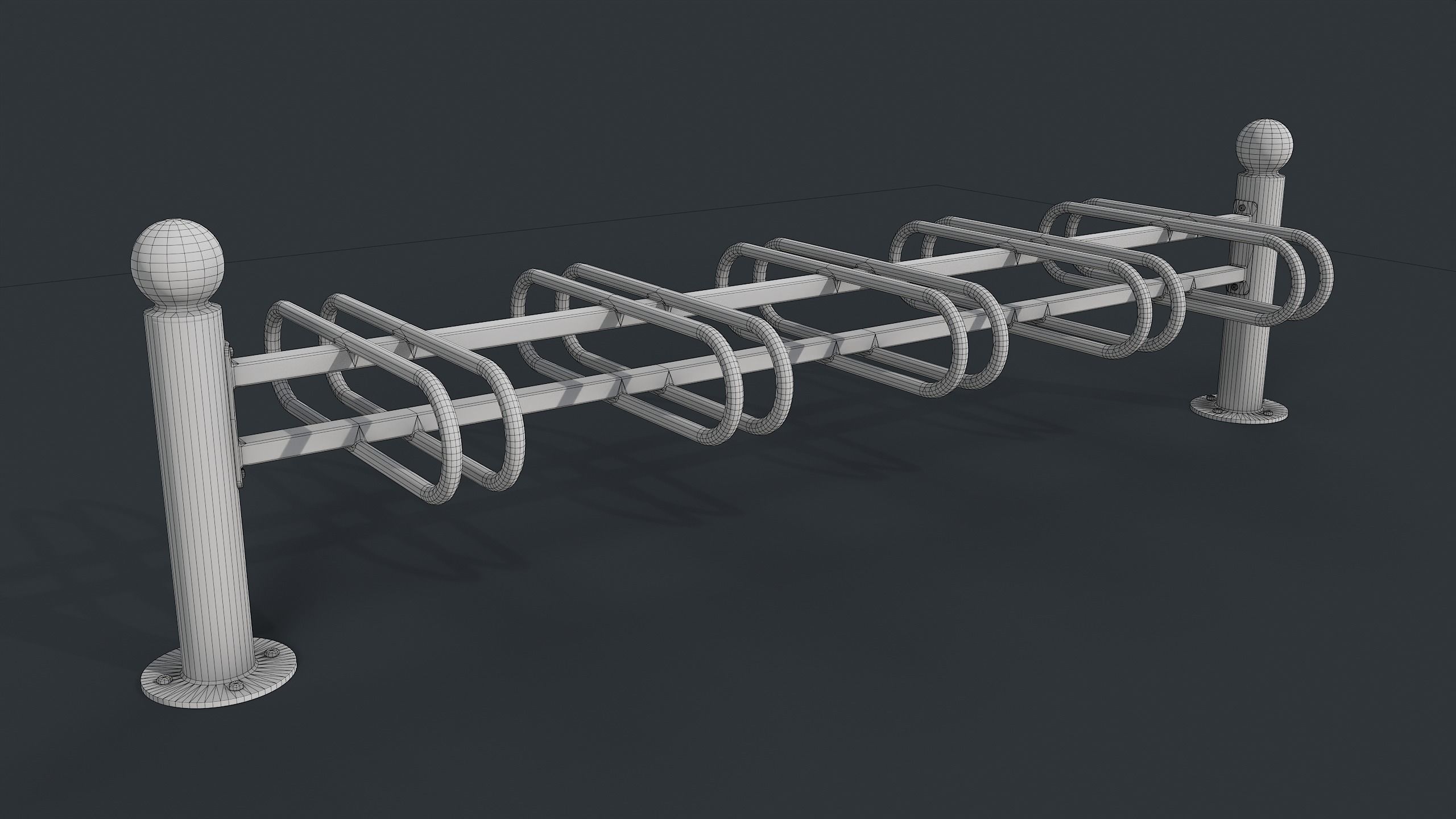 Bike Rack 10 PBR Game Ready Low-poly 3D model_18