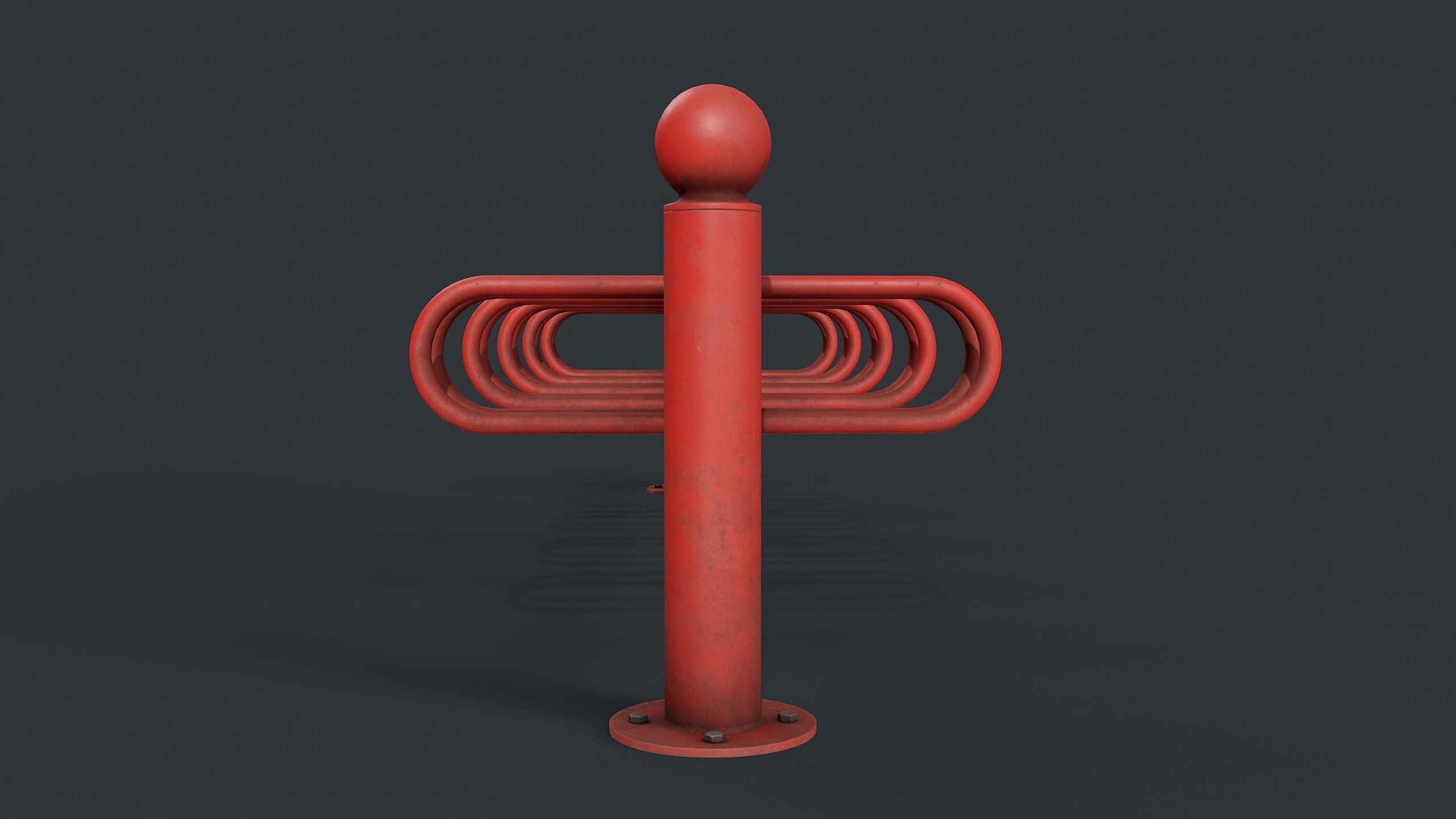 Bike Rack 10 PBR Game Ready Low-poly 3D model_6