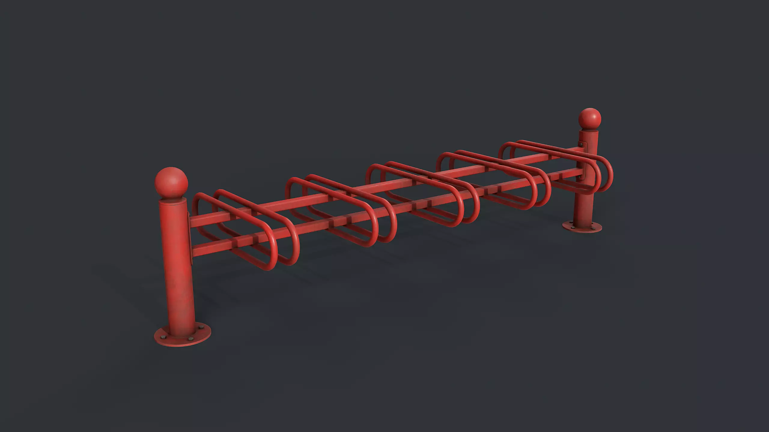 Bike Rack 10 PBR Game Ready Low-poly 3D model_0