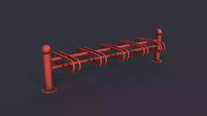 Bike Rack 10 PBR Game Ready Low-poly 3D model