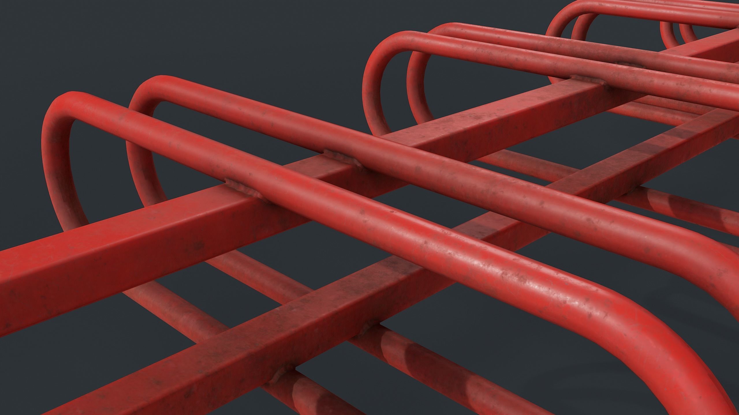 Bike Rack 10 PBR Game Ready Low-poly 3D model_11