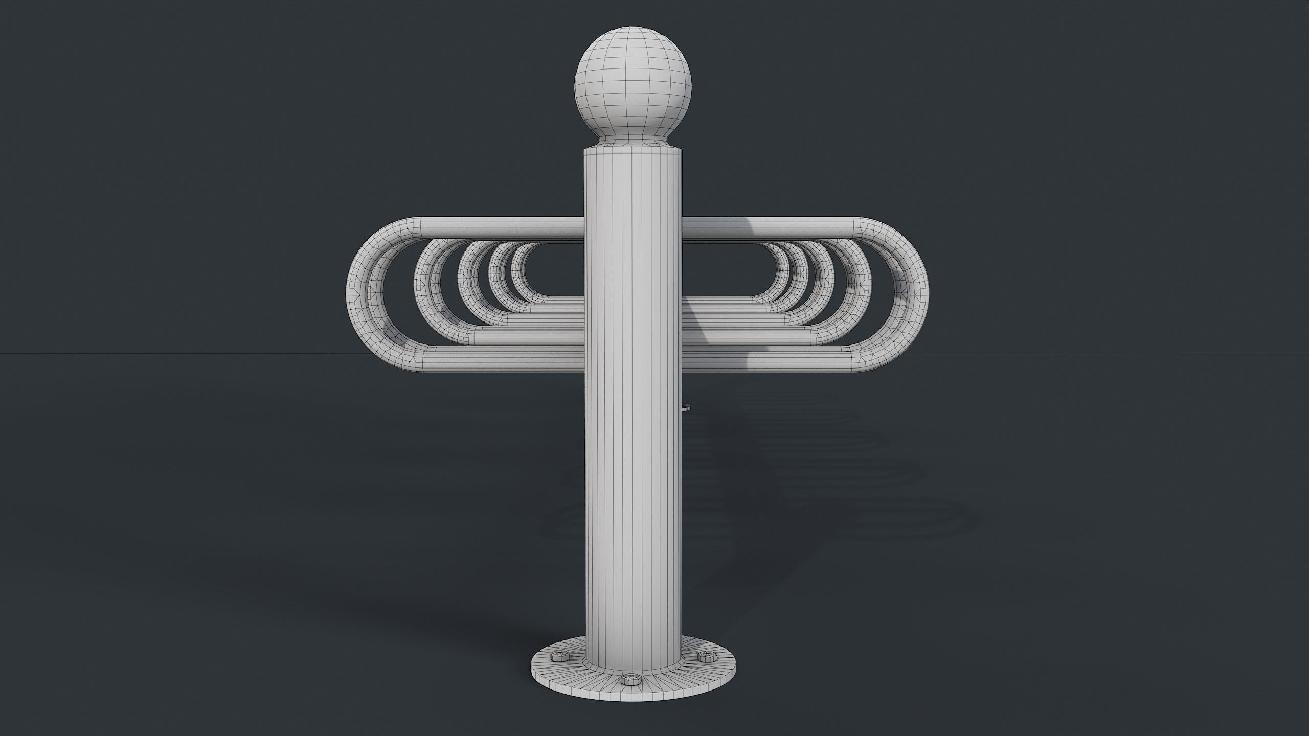 Bike Rack 10 PBR Game Ready Low-poly 3D model_19