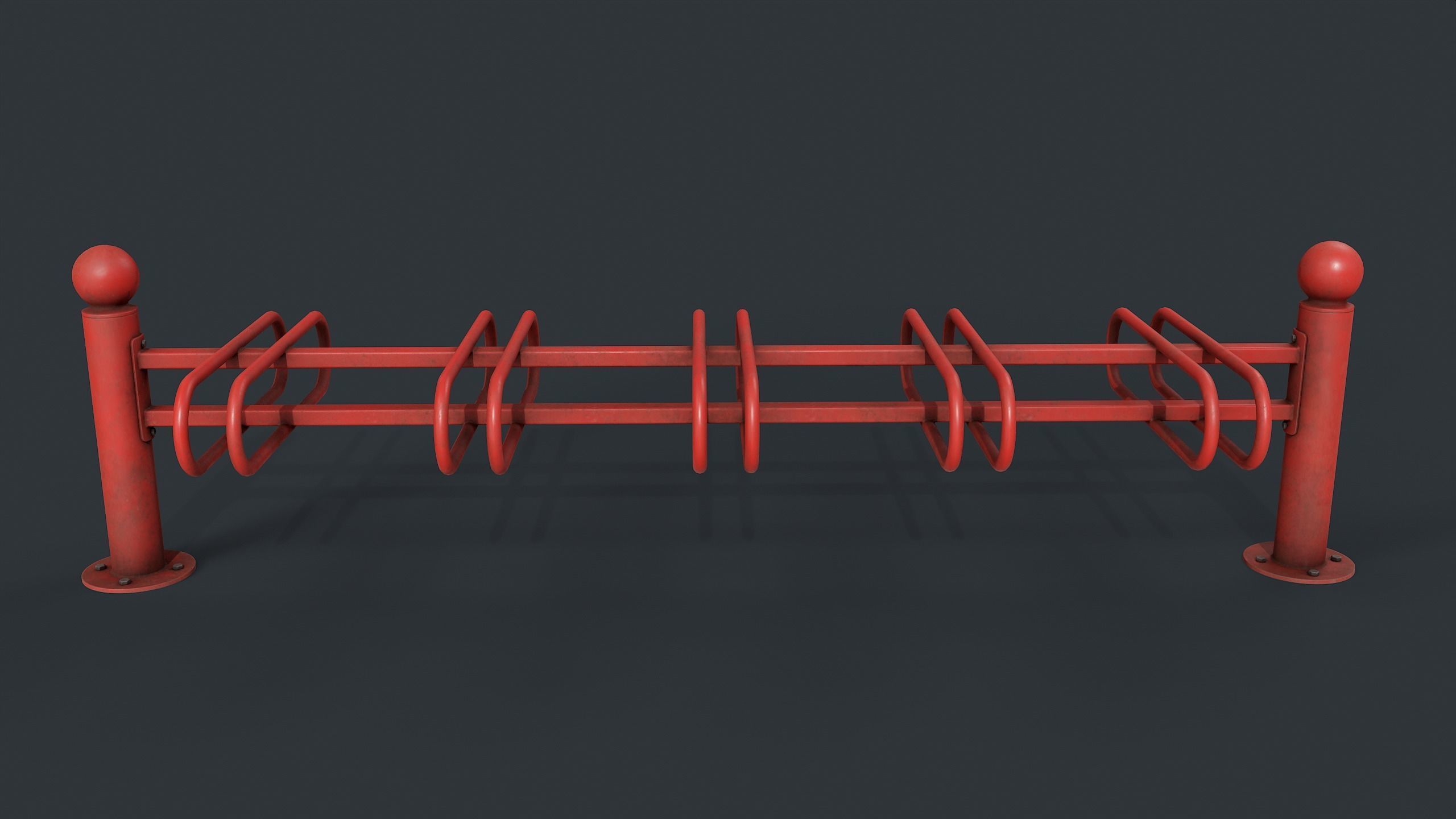 Bike Rack 10 PBR Game Ready Low-poly 3D model_4