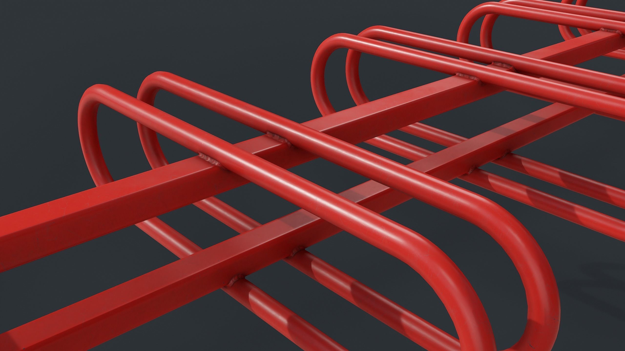 Bike Rack 10 PBR Game Ready Low-poly 3D model_13