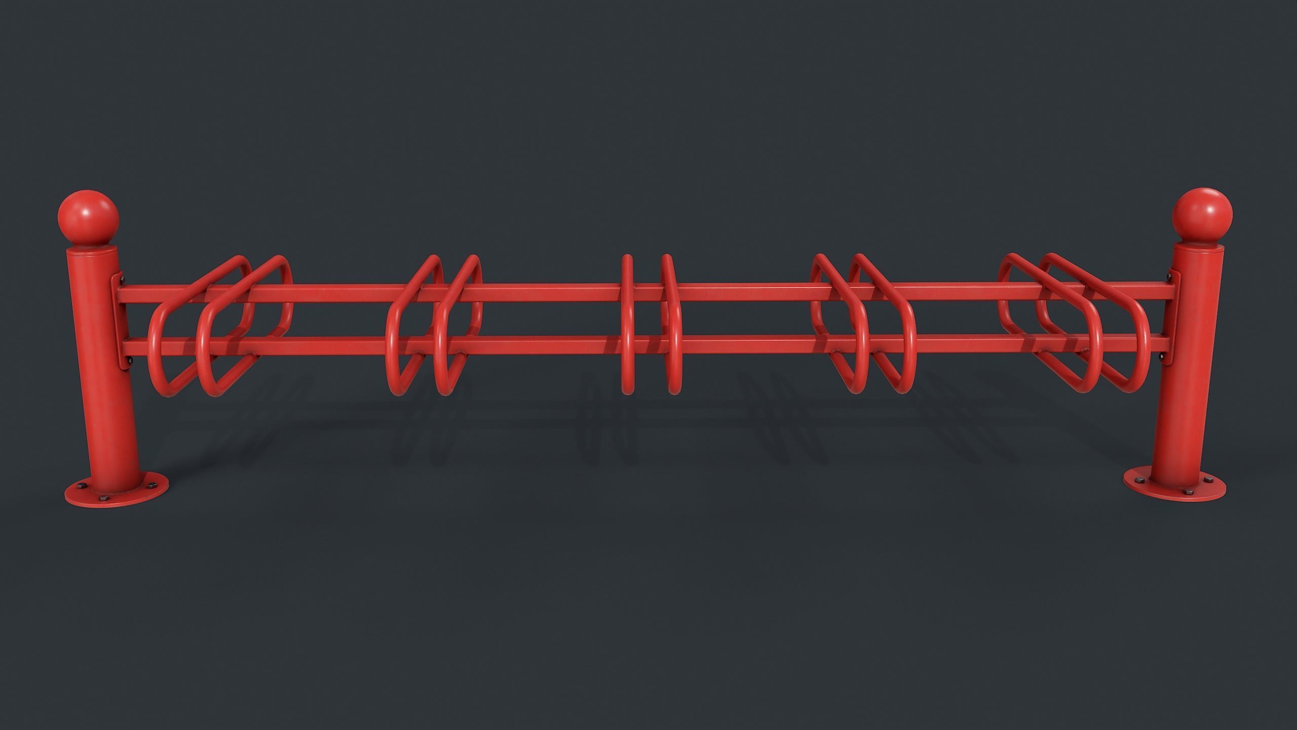 Bike Rack 10 PBR Game Ready Low-poly 3D model_15