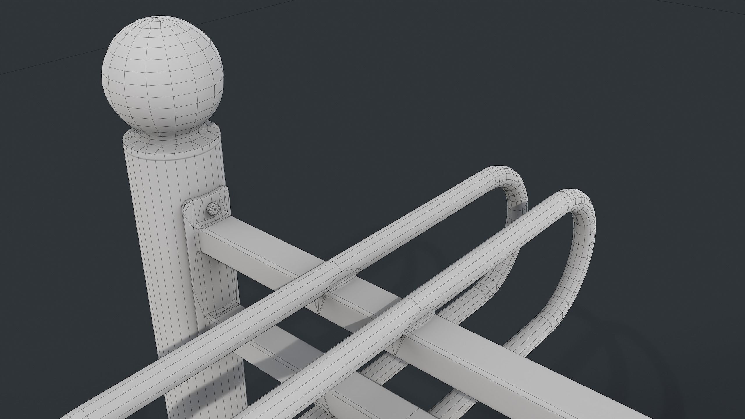 Bike Rack 10 PBR Game Ready Low-poly 3D model_20