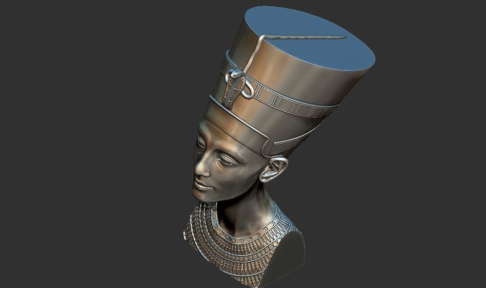 Bust of Nefertiti 3D Restored printable model 3D print model_3