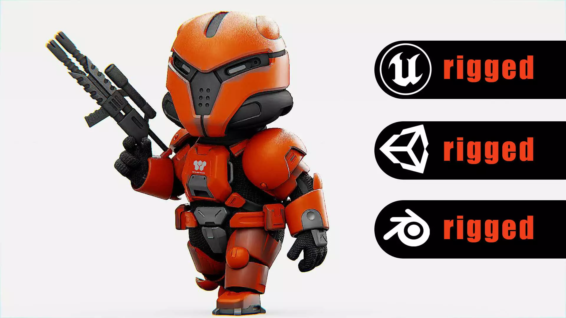 TOON TROOPER X-200 Rigged for Unreal Engine - Unity - MIXAMO 3D model