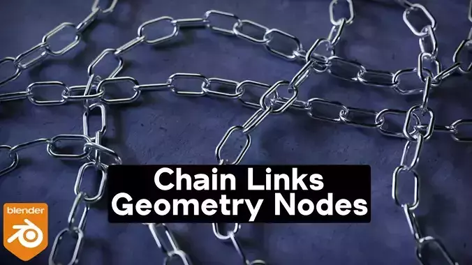 Customizable Chain Links - Geometry Nodes - Blender 3D model