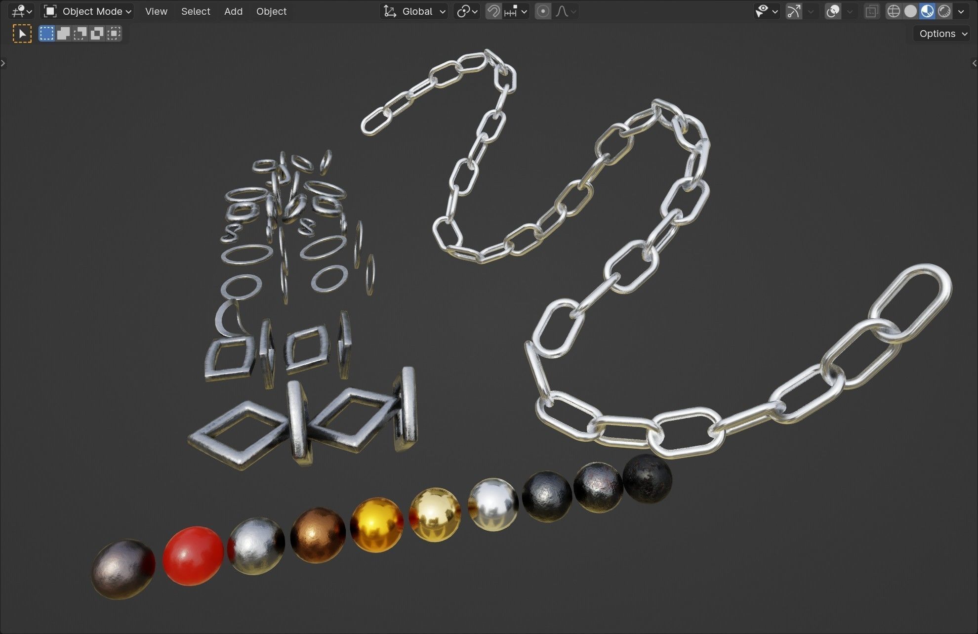 Customizable Chain Links - Geometry Nodes - Blender 3D model_10