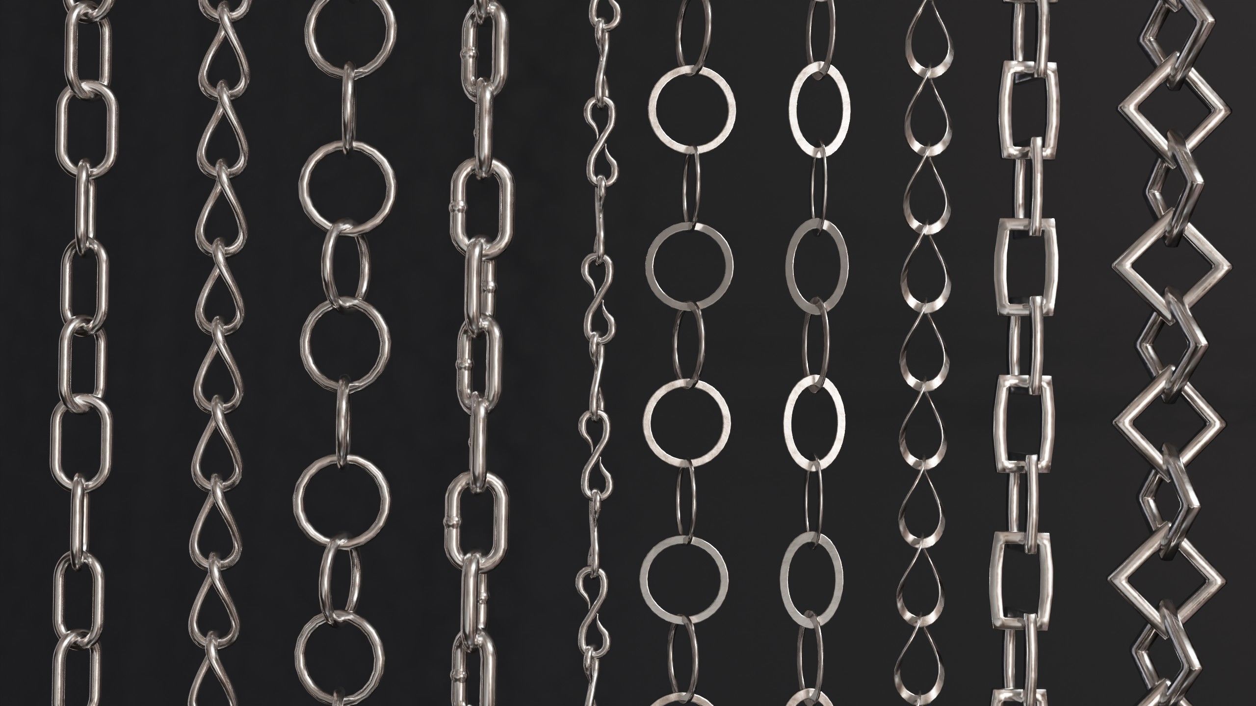 Customizable Chain Links - Geometry Nodes - Blender 3D model_4