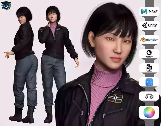 Noi - City Blooms Stylish Asian Fashion  Low-poly 3D model
