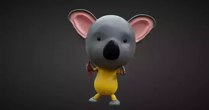 Cartoon Animal Koala Bear Low-poly 3D model