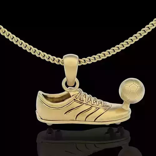 Soccer shoe pendant silver gold printable jewelry 3D model