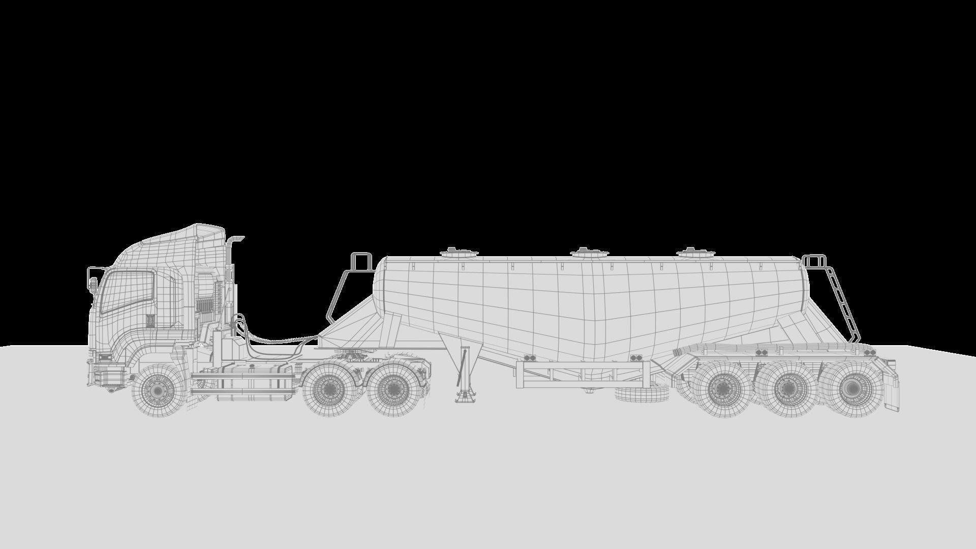 Isuzu GXZ360 Bulk Cement Trailer 3D model 3D model_21