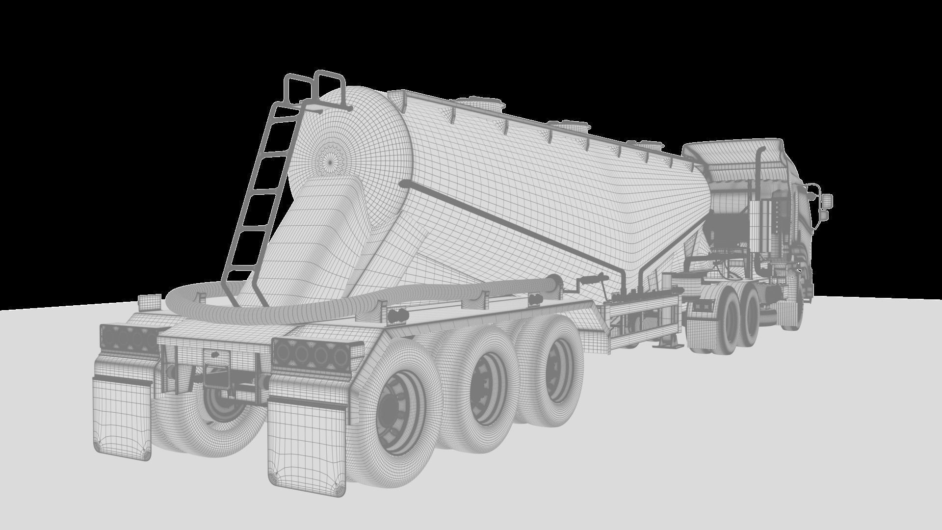 Isuzu GXZ360 Bulk Cement Trailer 3D model 3D model_28