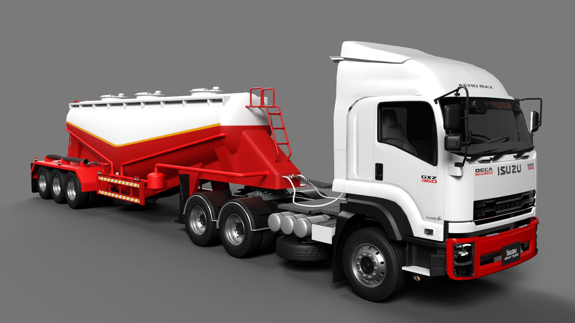 Isuzu GXZ360 Bulk Cement Trailer 3D model 3D model_12