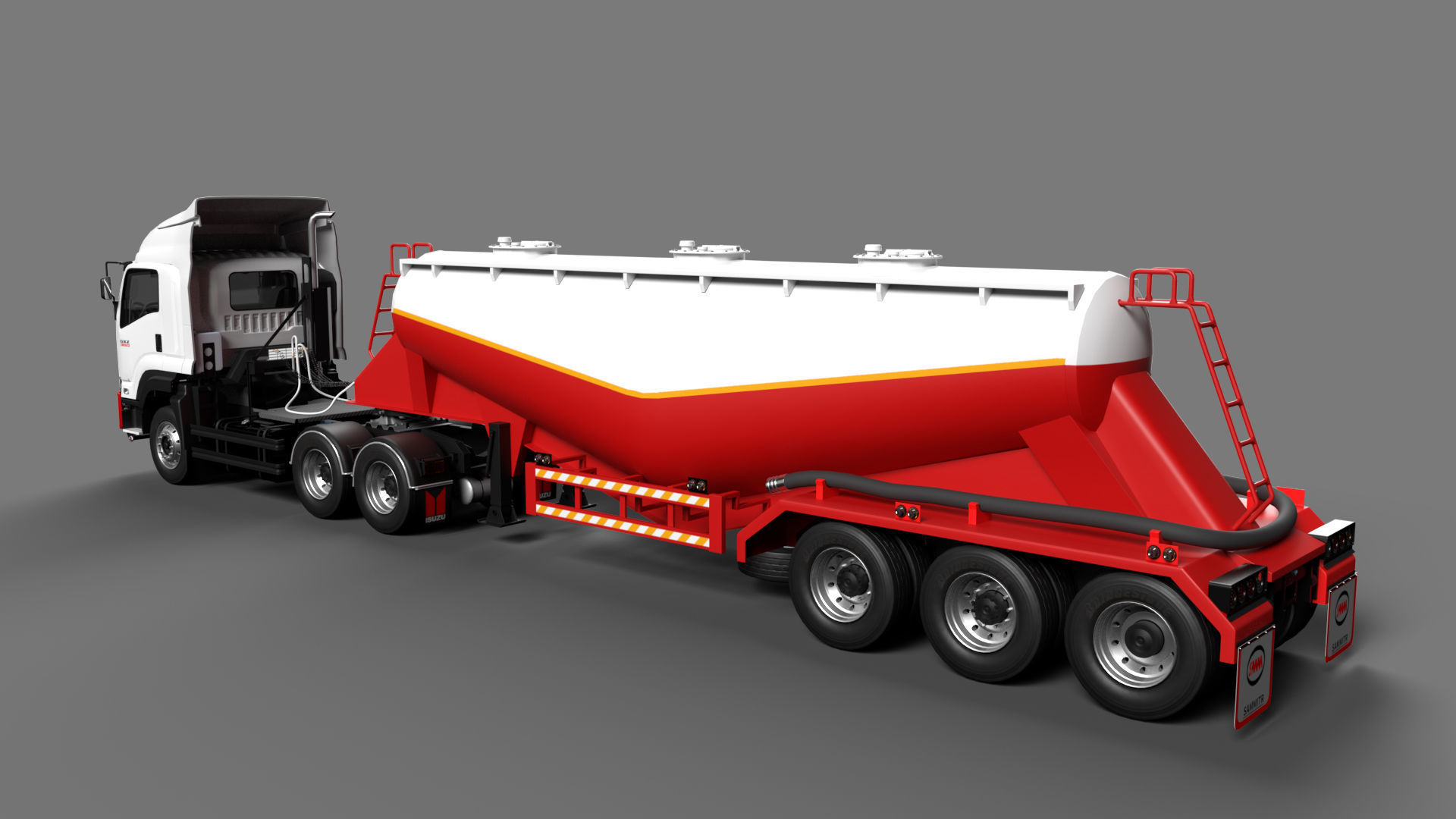 Isuzu GXZ360 Bulk Cement Trailer 3D model 3D model_4