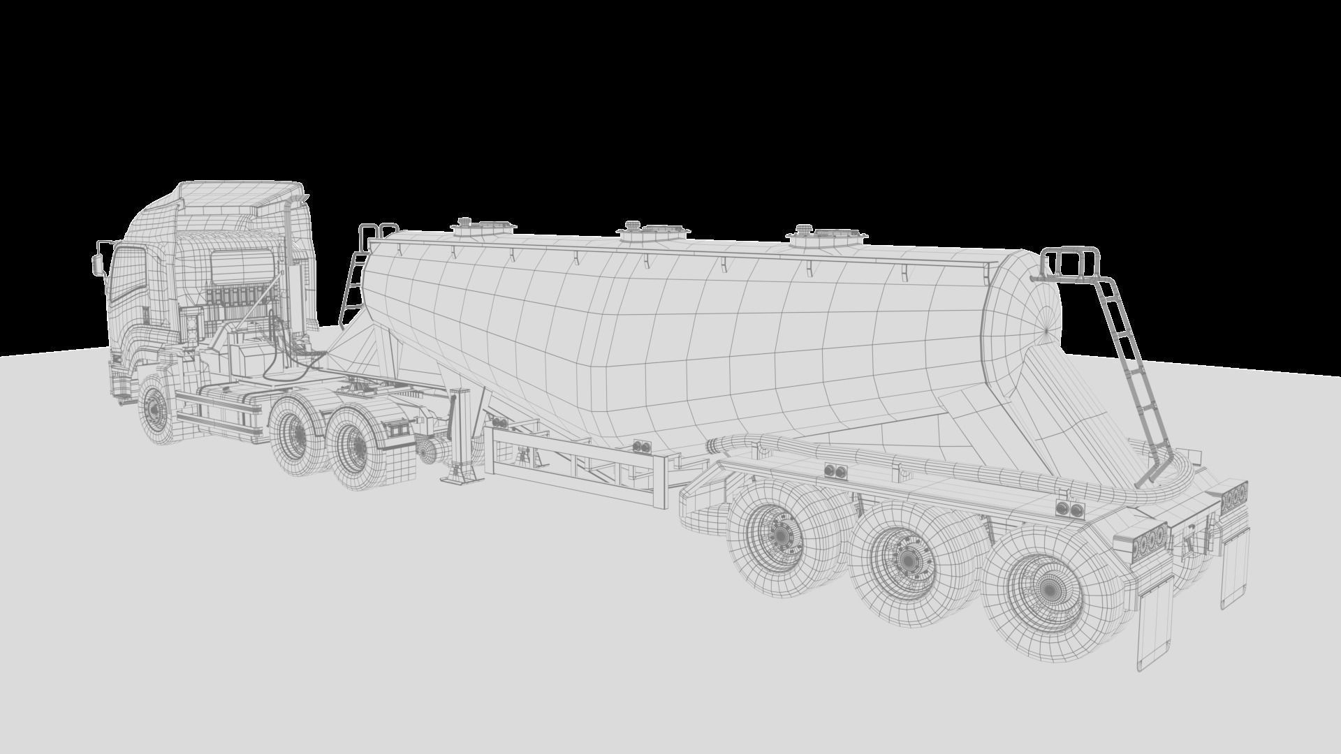 Isuzu GXZ360 Bulk Cement Trailer 3D model 3D model_23