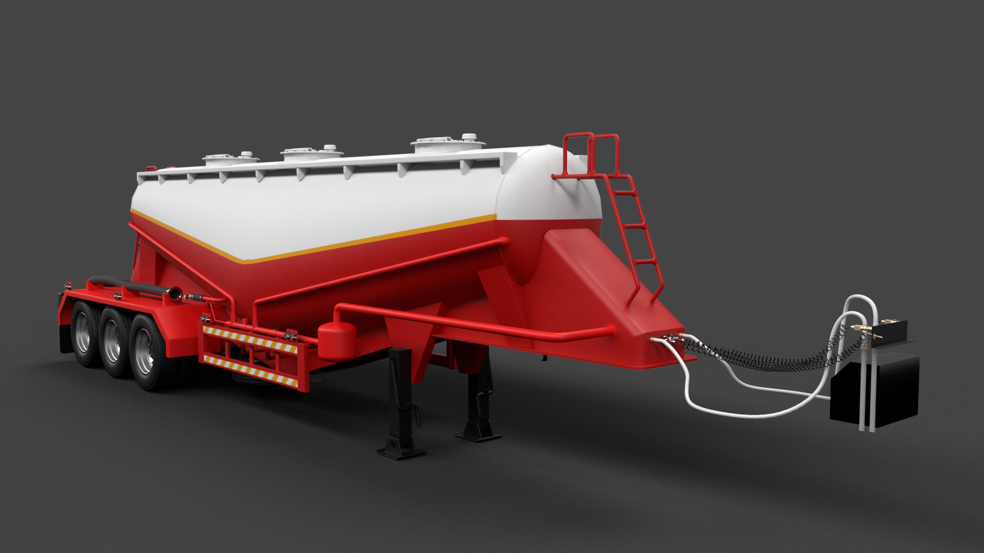 Isuzu GXZ360 Bulk Cement Trailer 3D model 3D model_1