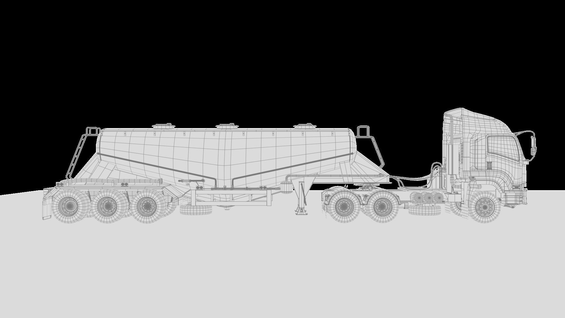 Isuzu GXZ360 Bulk Cement Trailer 3D model 3D model_29
