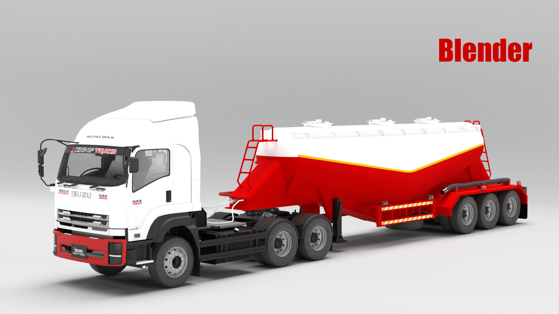 Isuzu GXZ360 Bulk Cement Trailer 3D model 3D model_18
