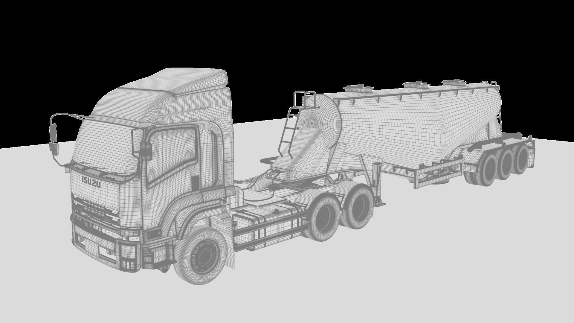 Isuzu GXZ360 Bulk Cement Trailer 3D model 3D model_20