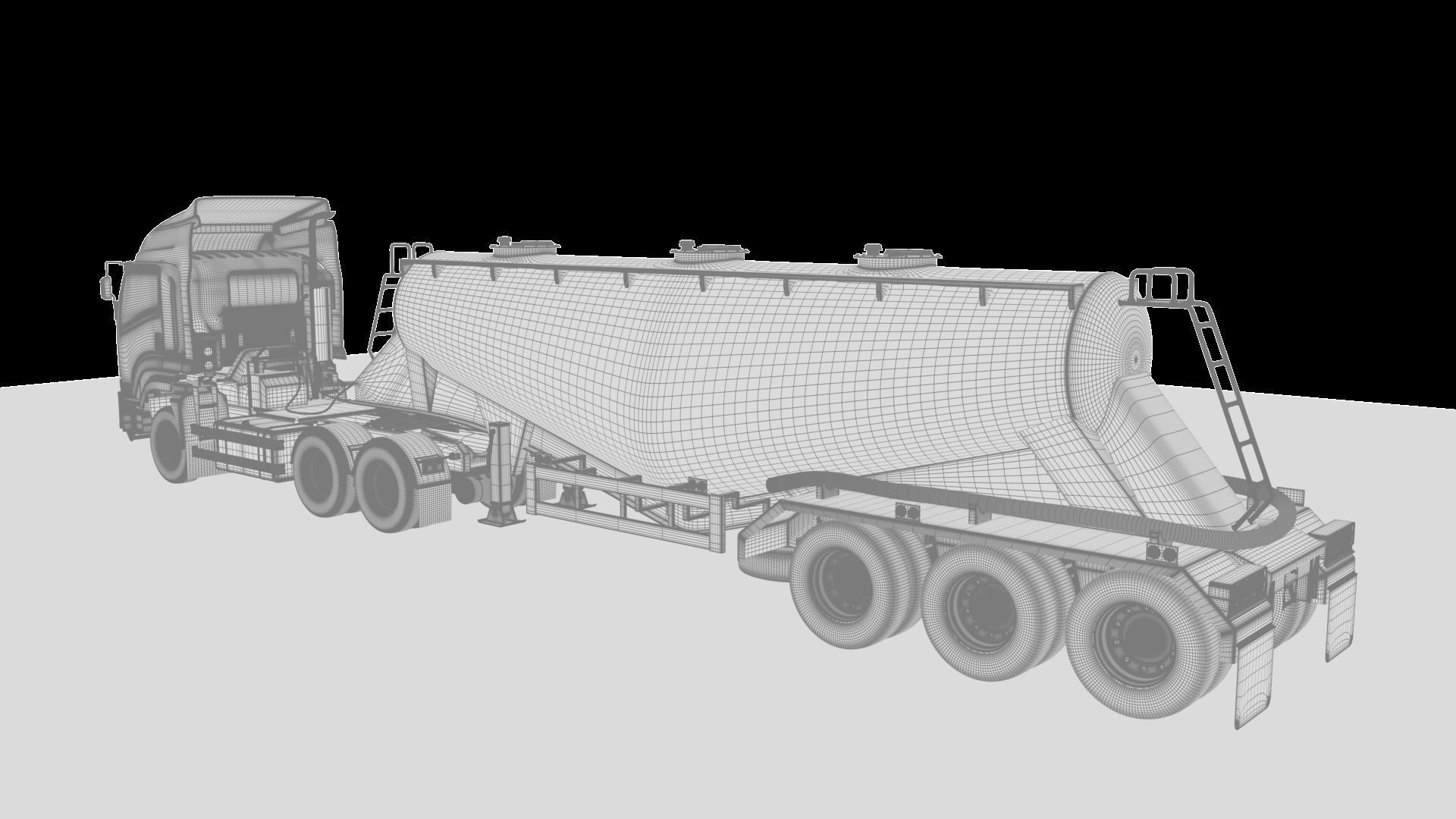 Isuzu GXZ360 Bulk Cement Trailer 3D model 3D model_24